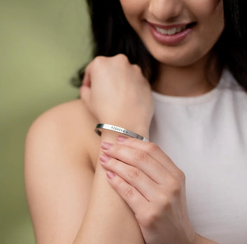 Women silver Name Engraving kada