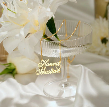 18k Gold Plated Personalized Couple Name Necklace